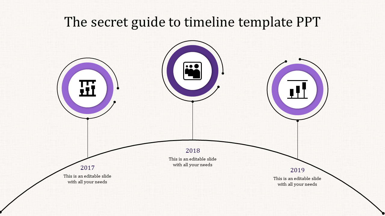 Innovative Timeline Slide Template In Purple Color